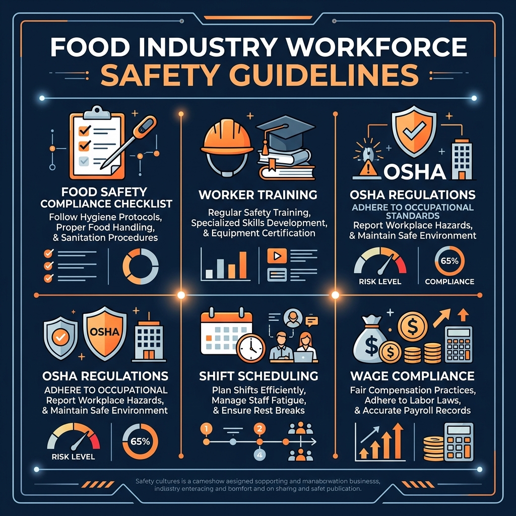 Food Industry Workforce Safety Guidelines Infographic